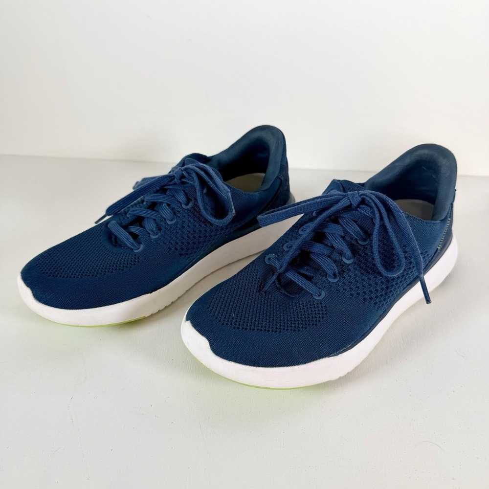 Kizik Lima Navy Blue Knit Hands Free Slip On Shoes Men 5.5W Women 7W Wide